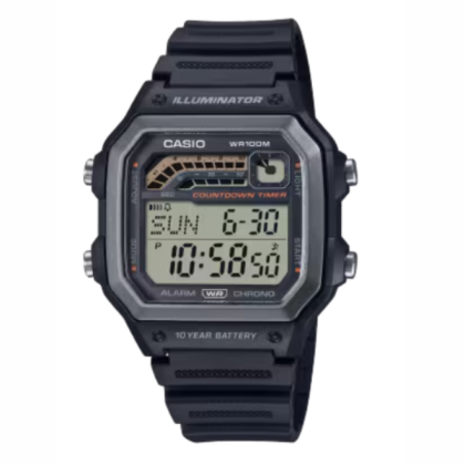 Casio General WS-1600H-1AV Black Resin Band Men Watch